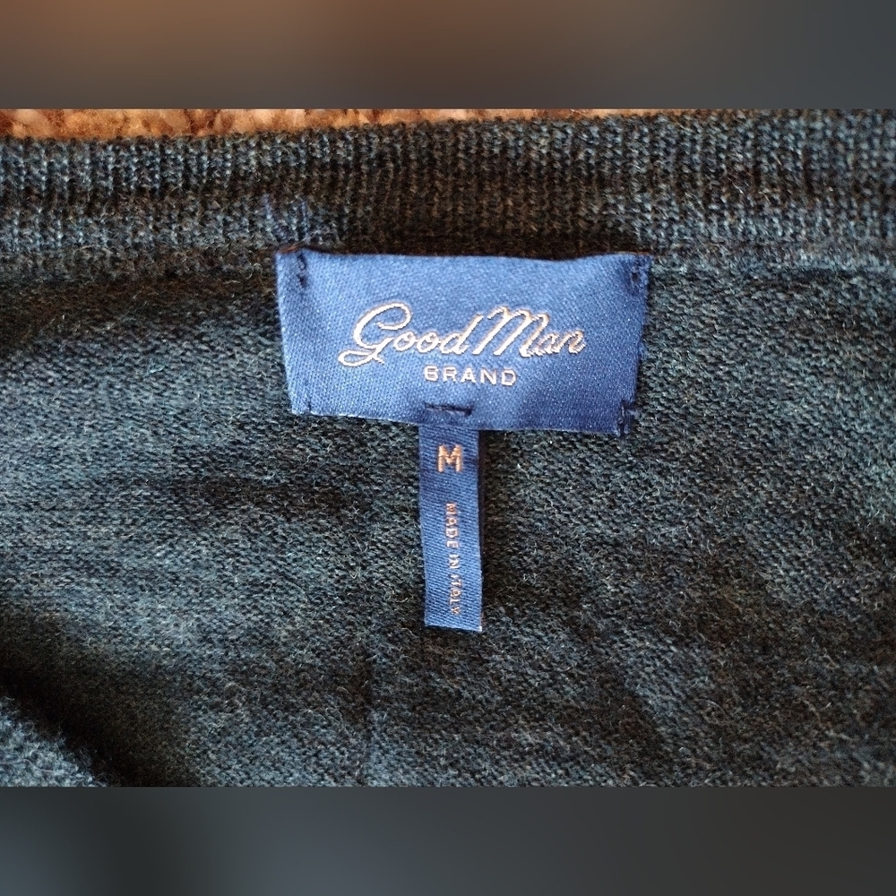 Good Man Brand Dark Green Merino Wool Sweater NWT - Picture 2 of 10